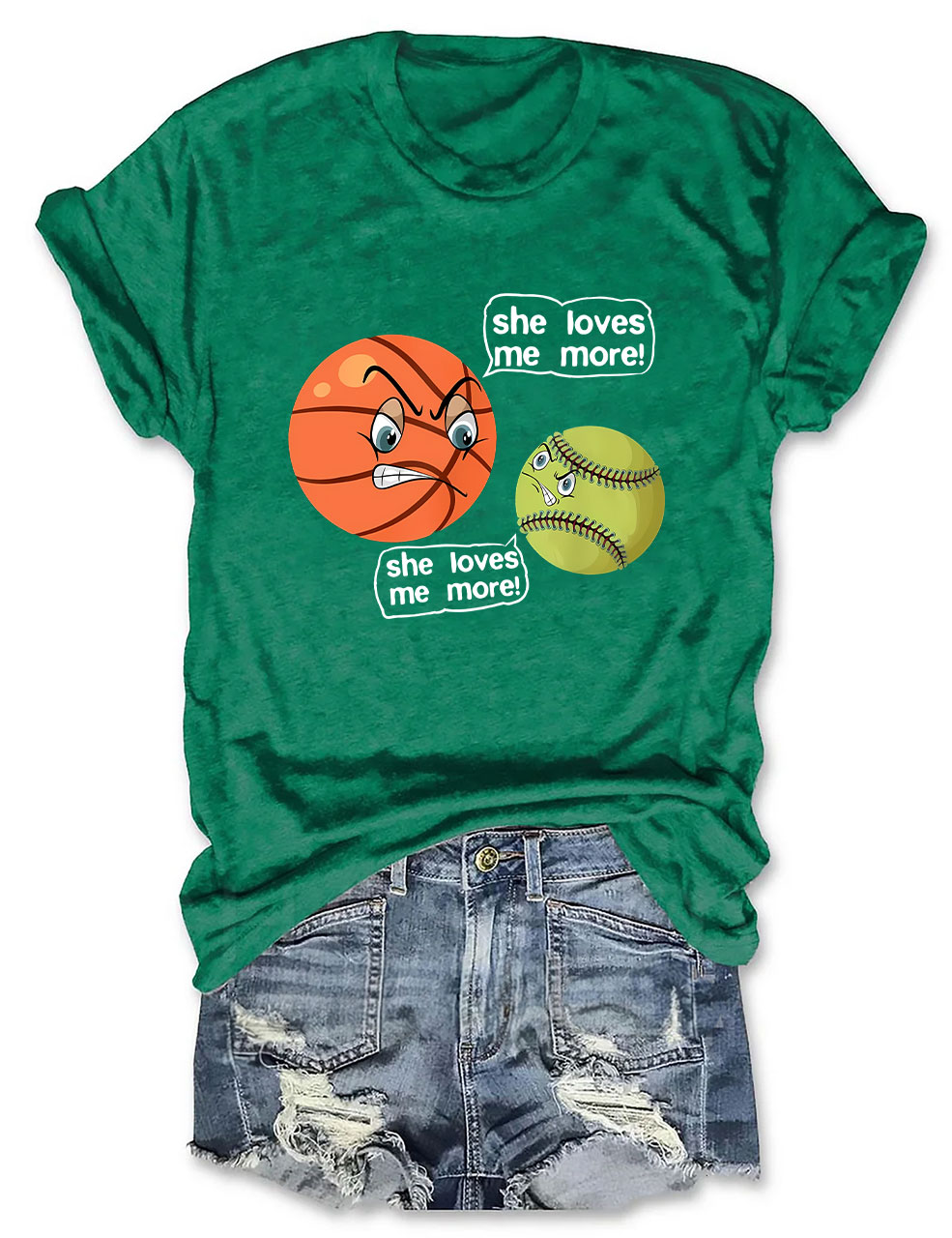 She Love Me Mores Softball Basketball Lvoers Basketball T-shirt