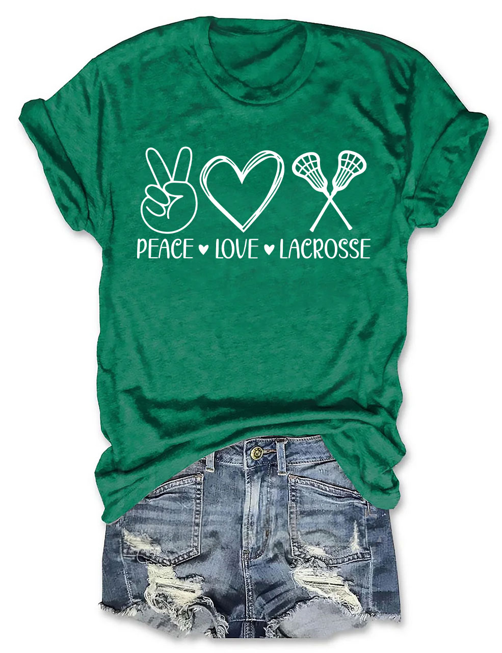 Peace Love Lacrosse Funny T-shirt