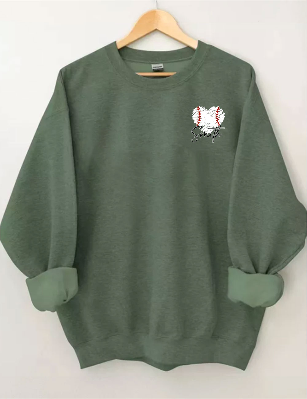 Custom Baseball Heart Funny Sweatshirt