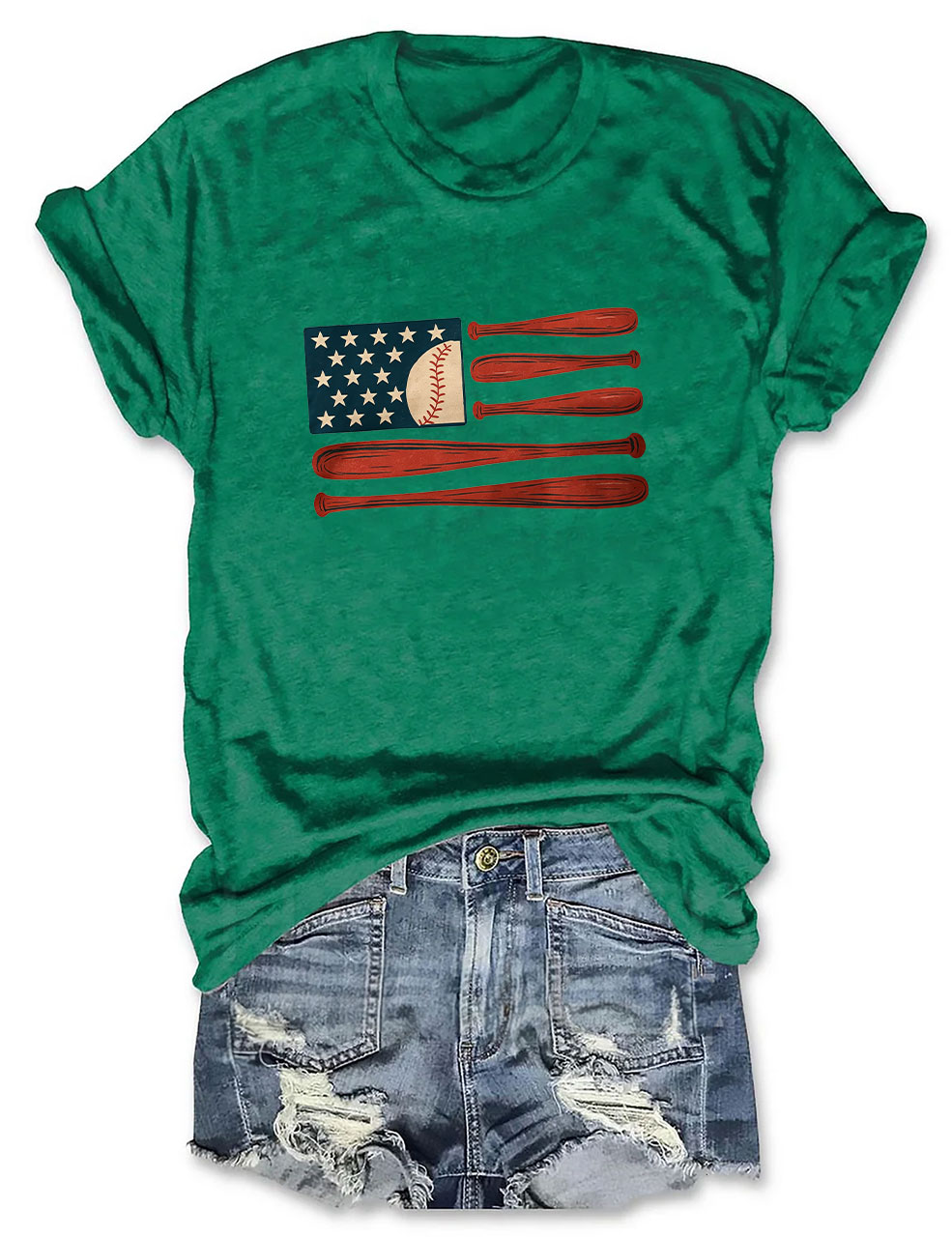 American Flag Baseball T-Shirt