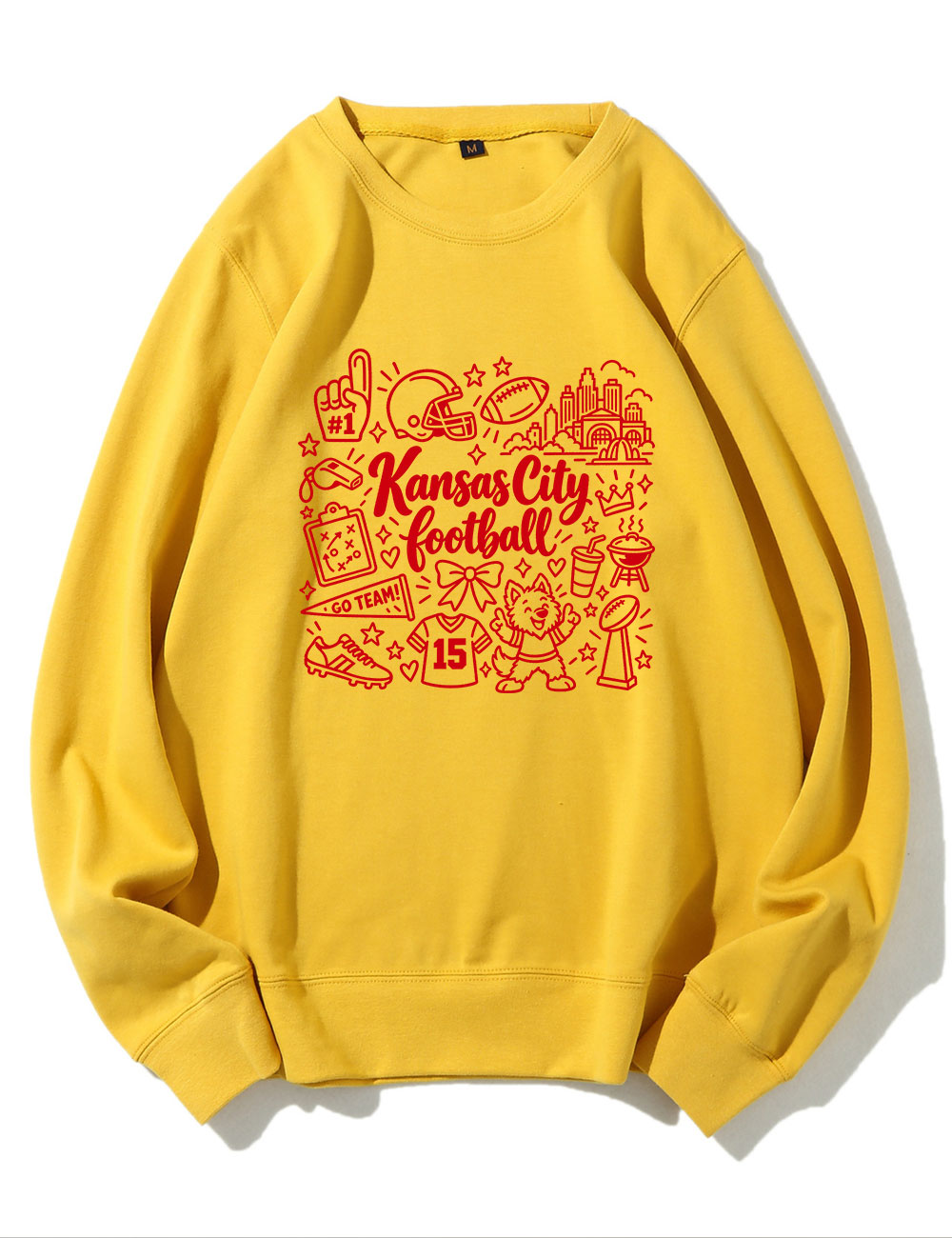Kansas City Football Doodle Art Sweatshirt