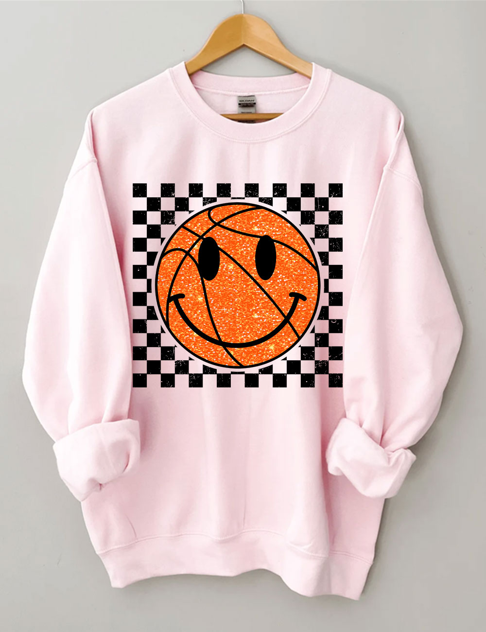 Smile Face Basketball Gameday Sweatshirt