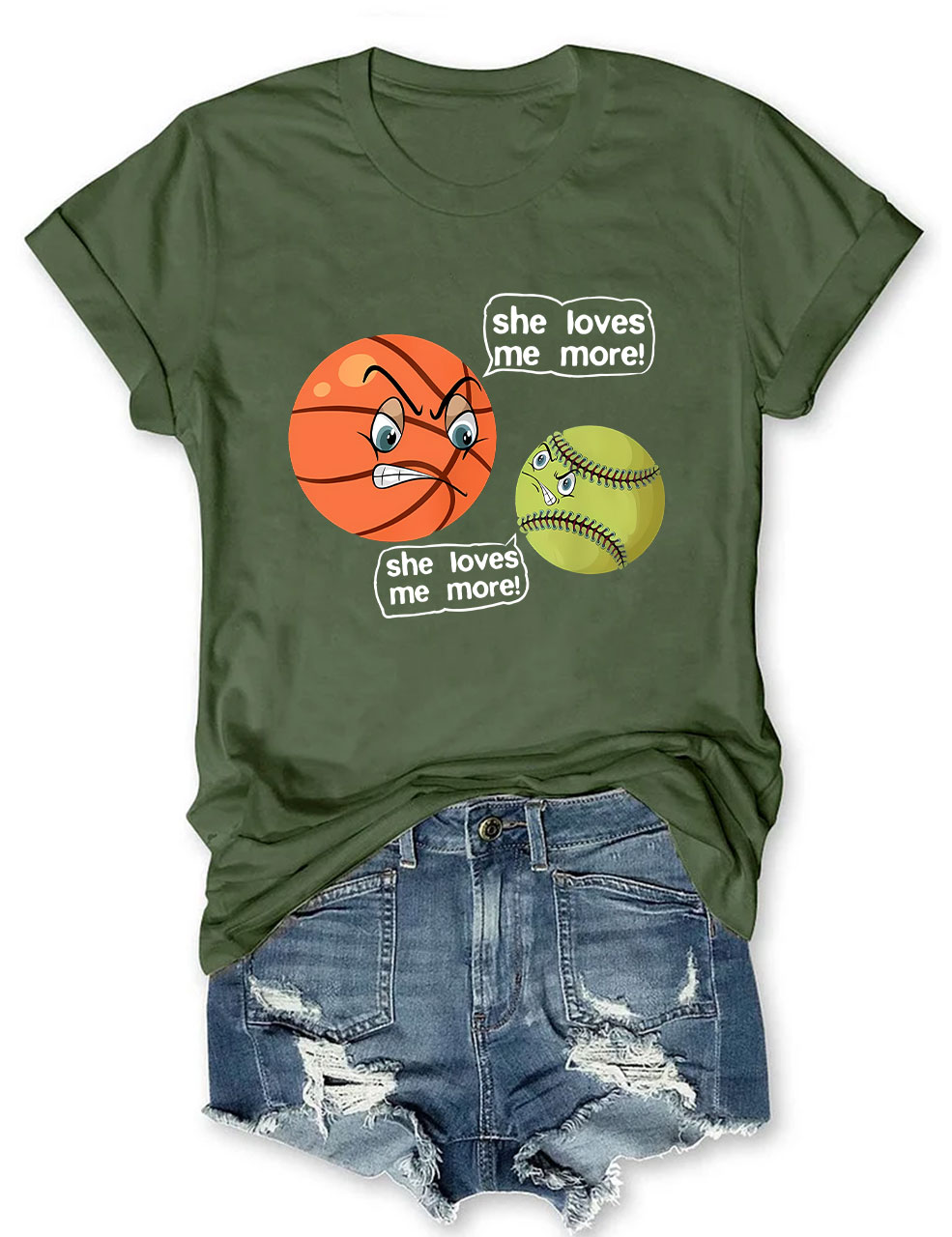 She Love Me Mores Softball Basketball Lvoers Basketball T-shirt