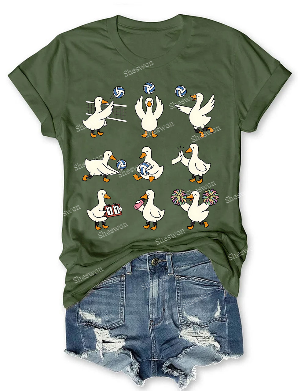 Funny Goose Volleyball Team T-shirt