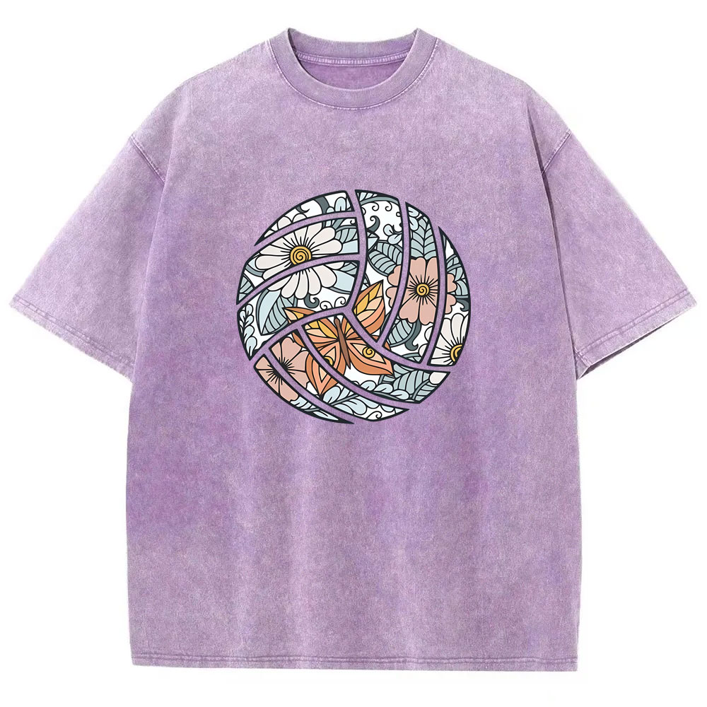 Floral Volleyball Washed T-shirt