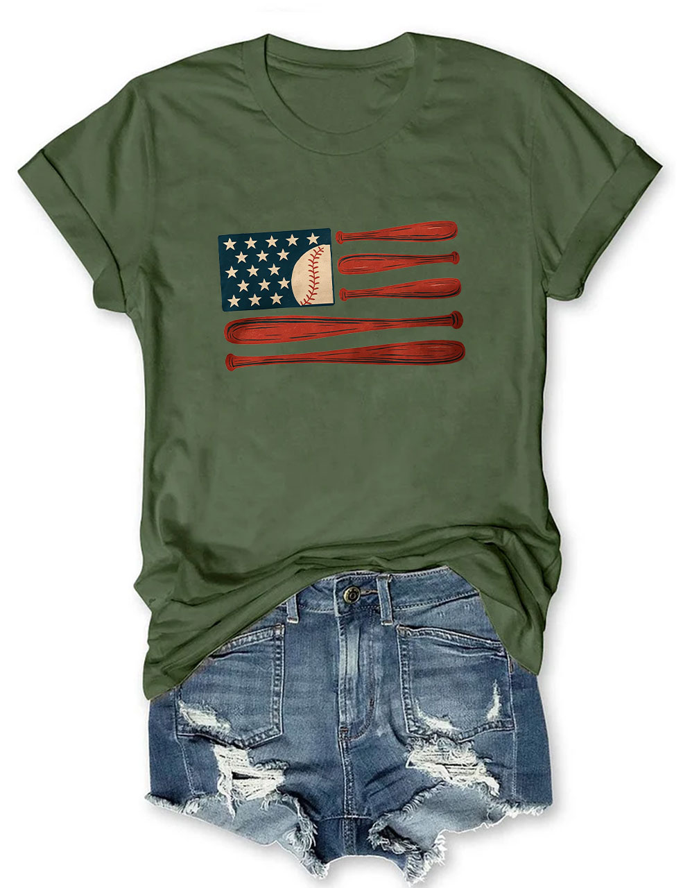 American Flag Baseball T-Shirt