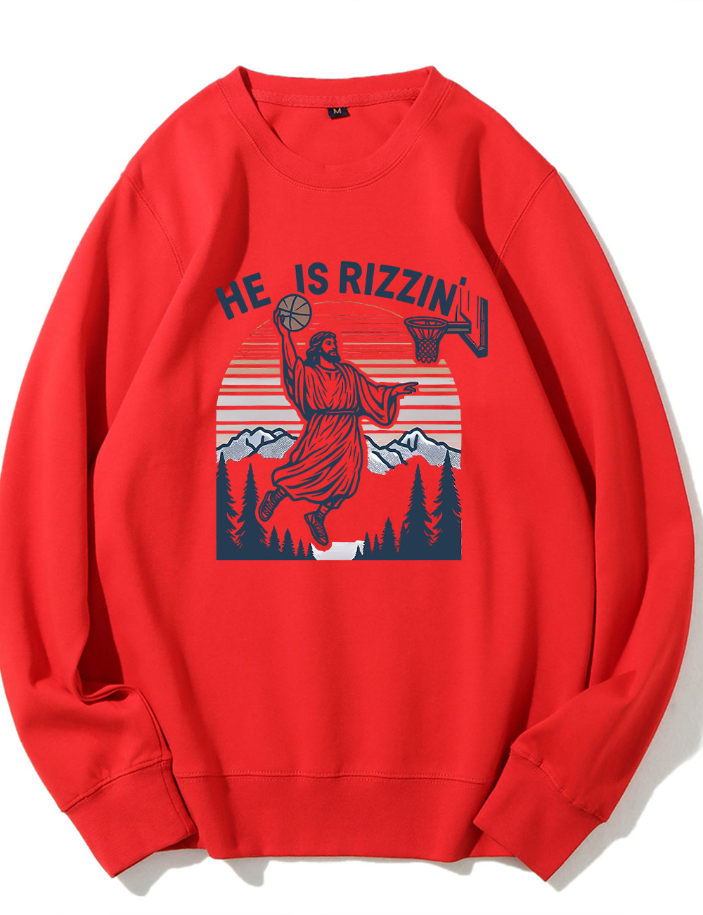 He is Rizzin Funny Jesus Playing Basketball Sweatshirt