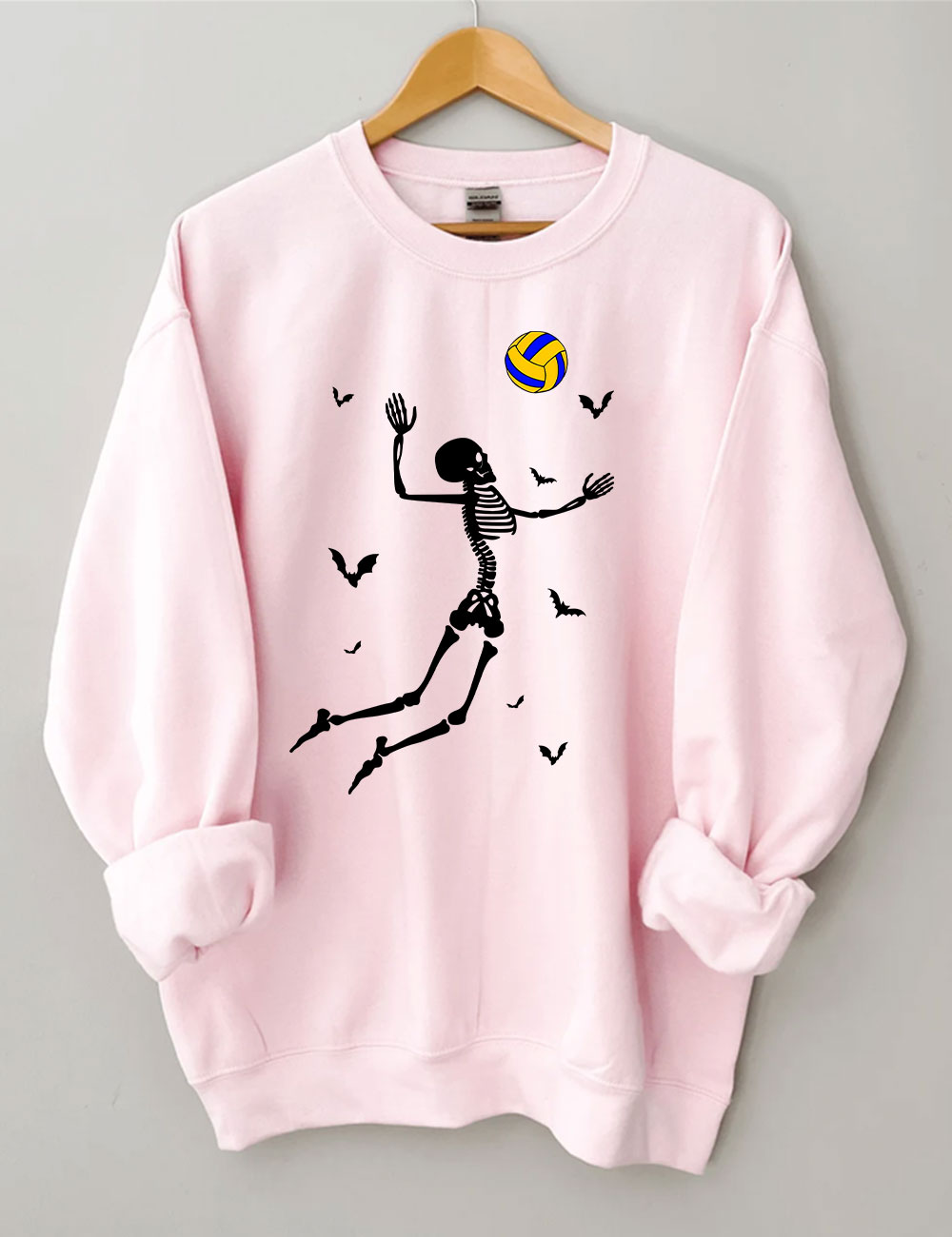 Dancing Skeletons Funny Halloween Volleyball Sweatshirt