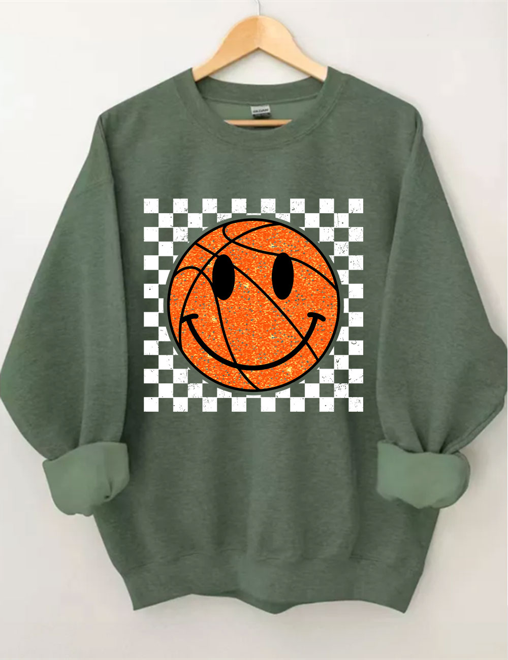 Smile Face Basketball Gameday Sweatshirt