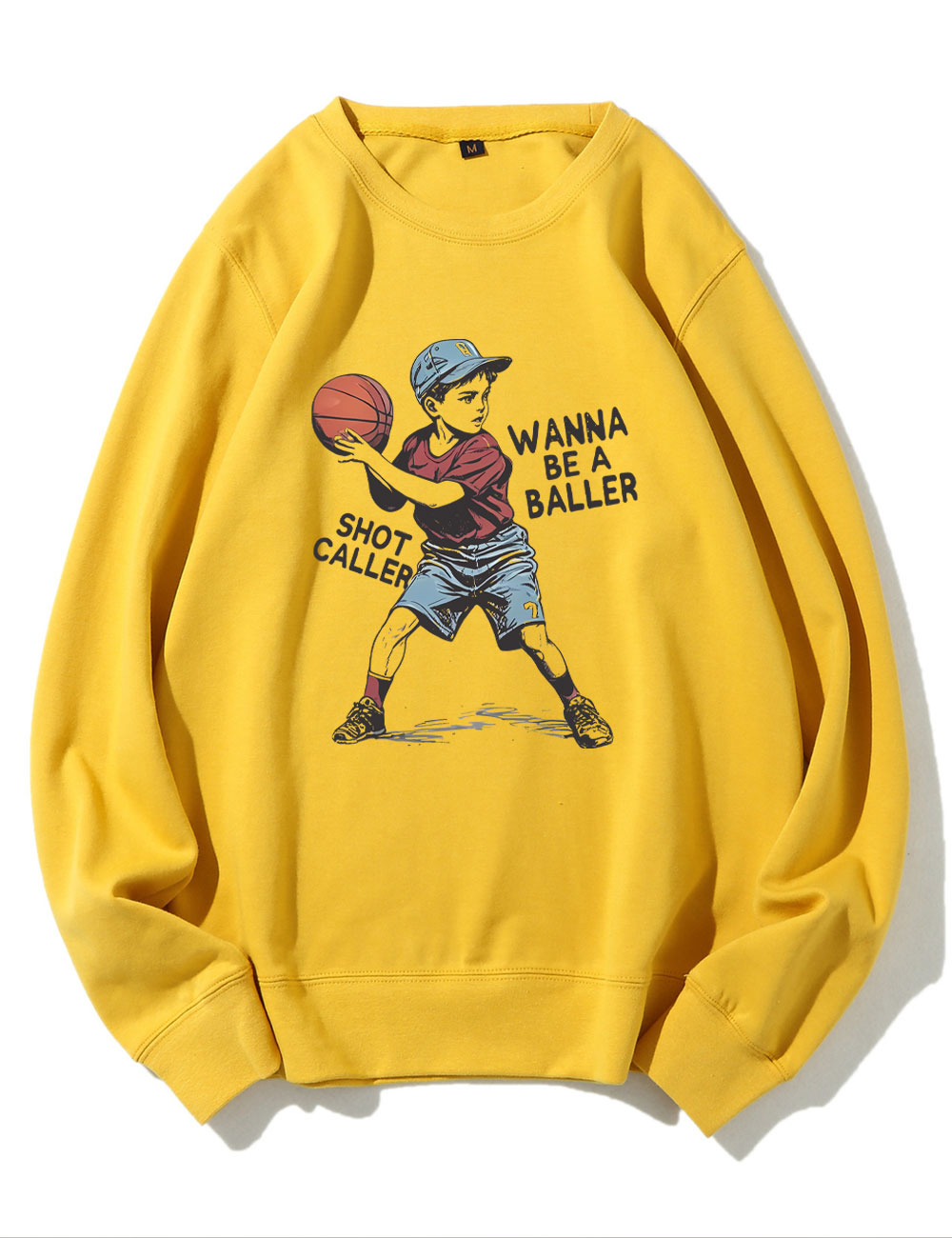 Wanna be a baller shot caller Retro Basketball Sweatshirt