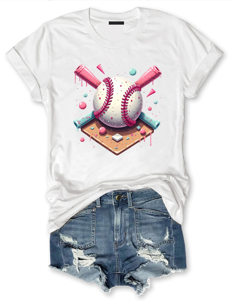 Ice Cream With Sprinkles Baseball T-shirt
