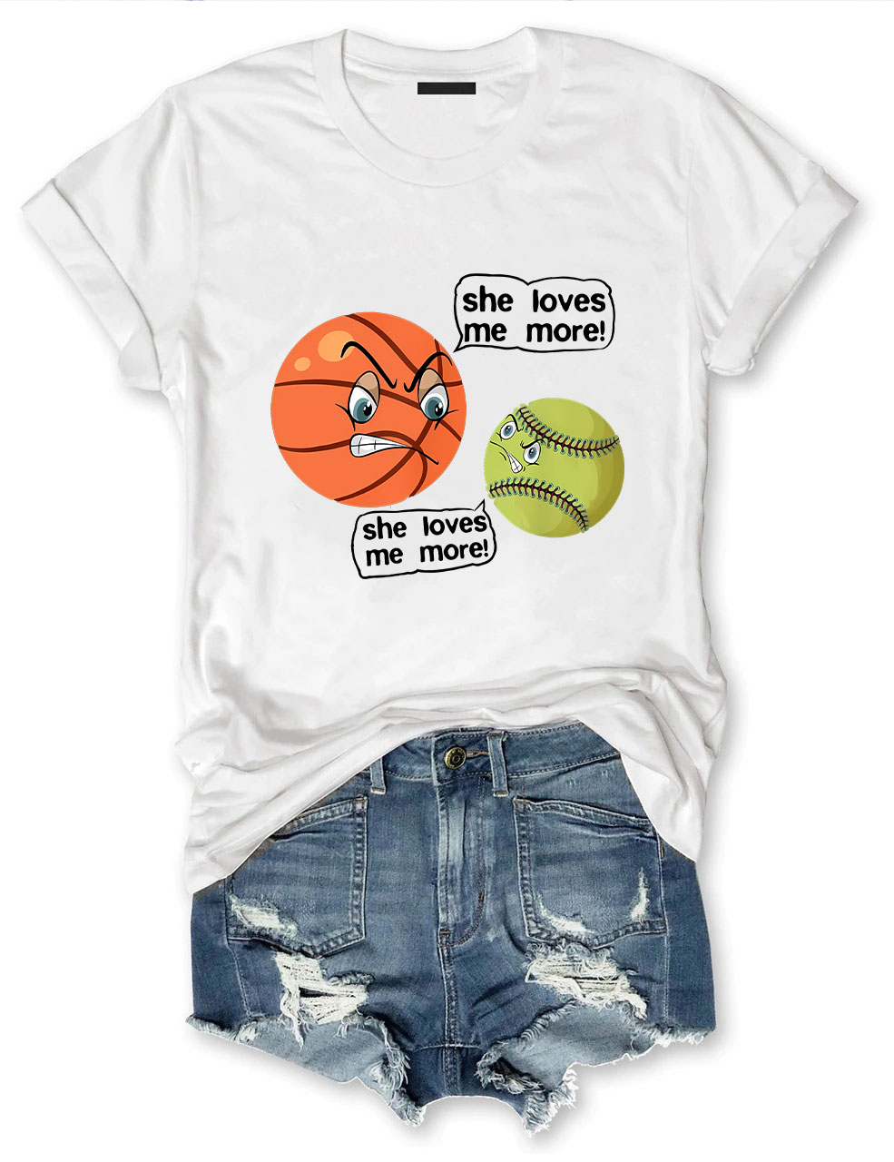She Love Me Mores Softball Basketball Lvoers Basketball T-shirt