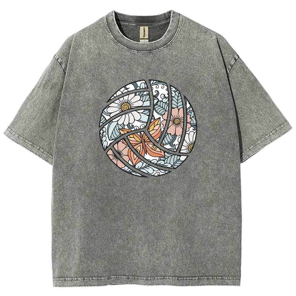 Floral Volleyball Washed T-shirt