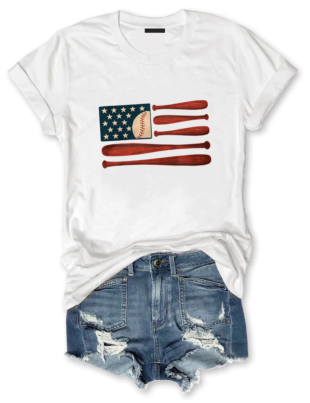 American Flag Baseball T-Shirt