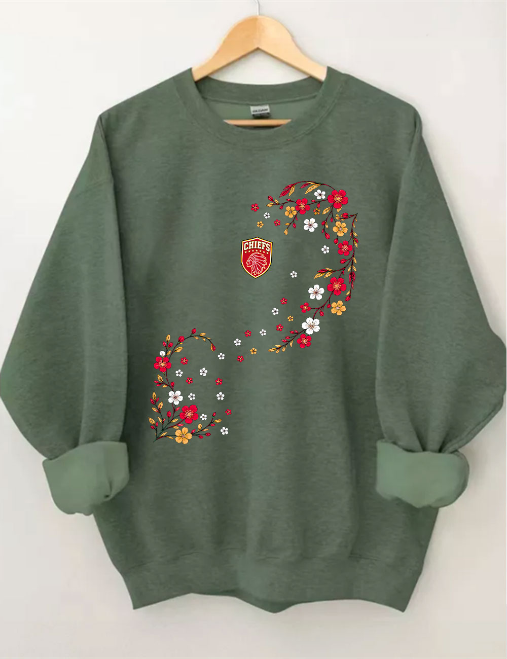 Chiefs Floral Football Sweatshirt