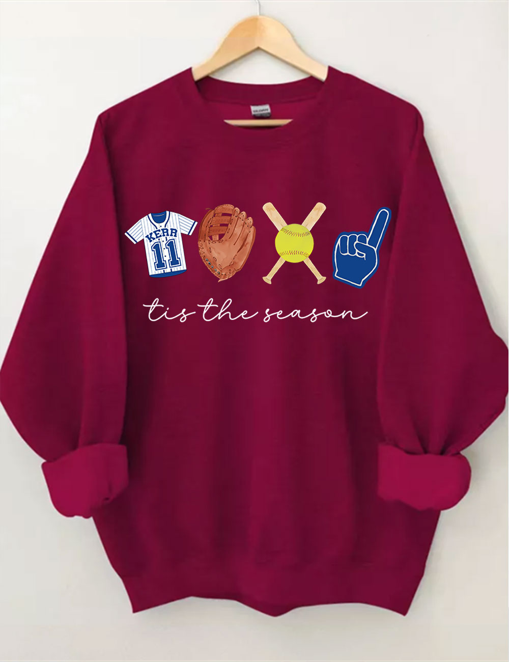 Tis The Season Custom Softball Sweatshirt