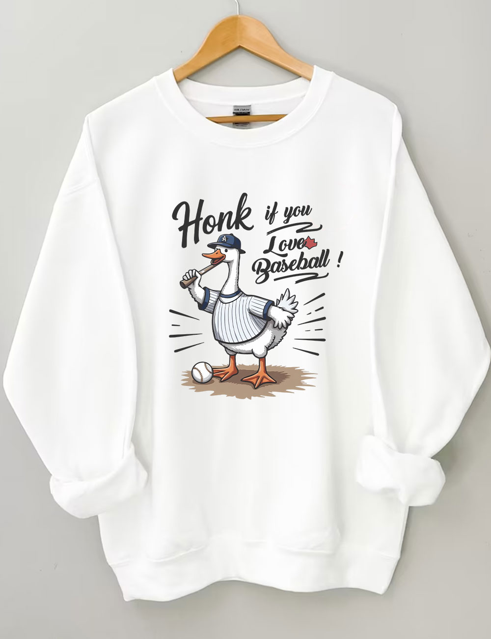 Honk If You Love Baseball Funny Goose Sweatshirt