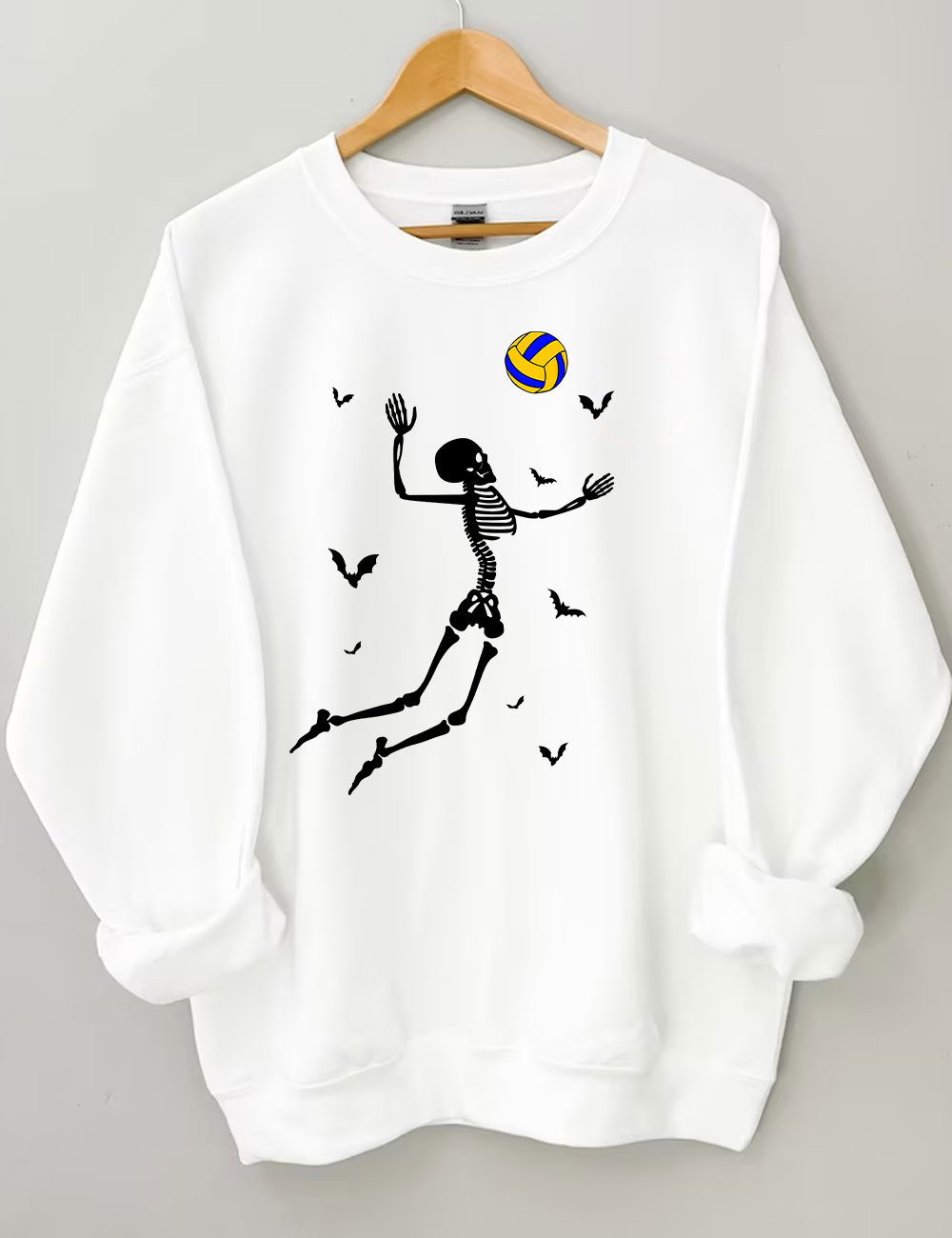 Dancing Skeletons Funny Halloween Volleyball Sweatshirt
