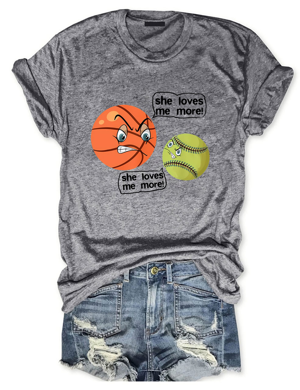 She Love Me Mores Softball Basketball Lvoers Basketball T-shirt