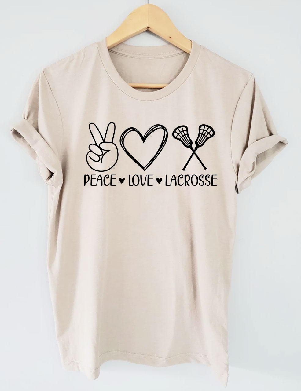 Peace Love Lacrosse Funny T-shirt