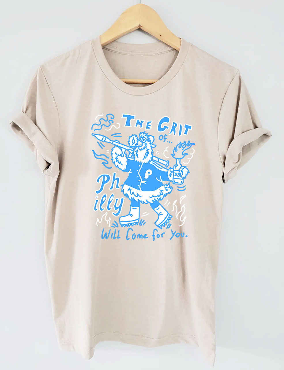 Phillie Phanatic The Grit of Philly will come for you Funny T-Shirt