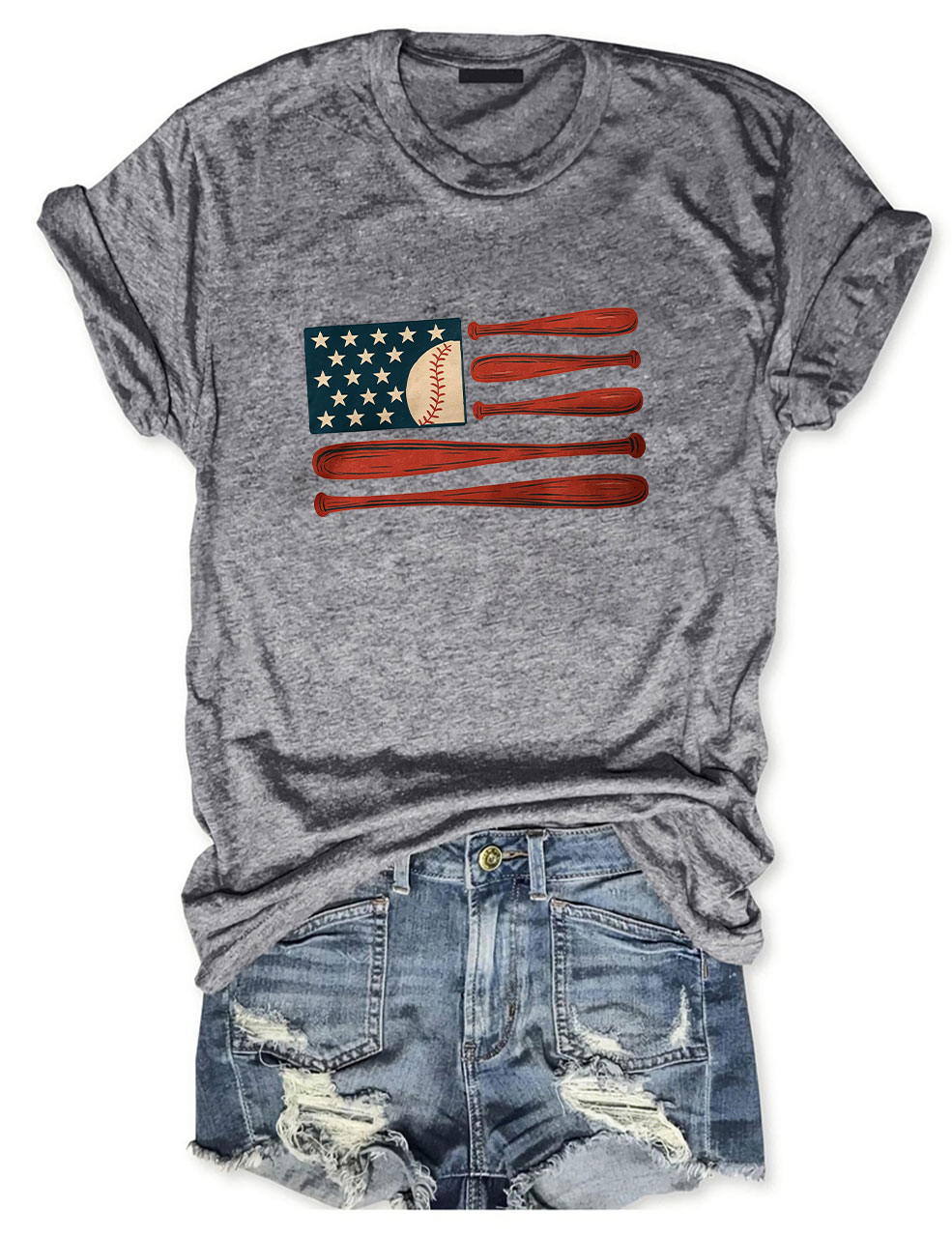 American Flag Baseball T-Shirt