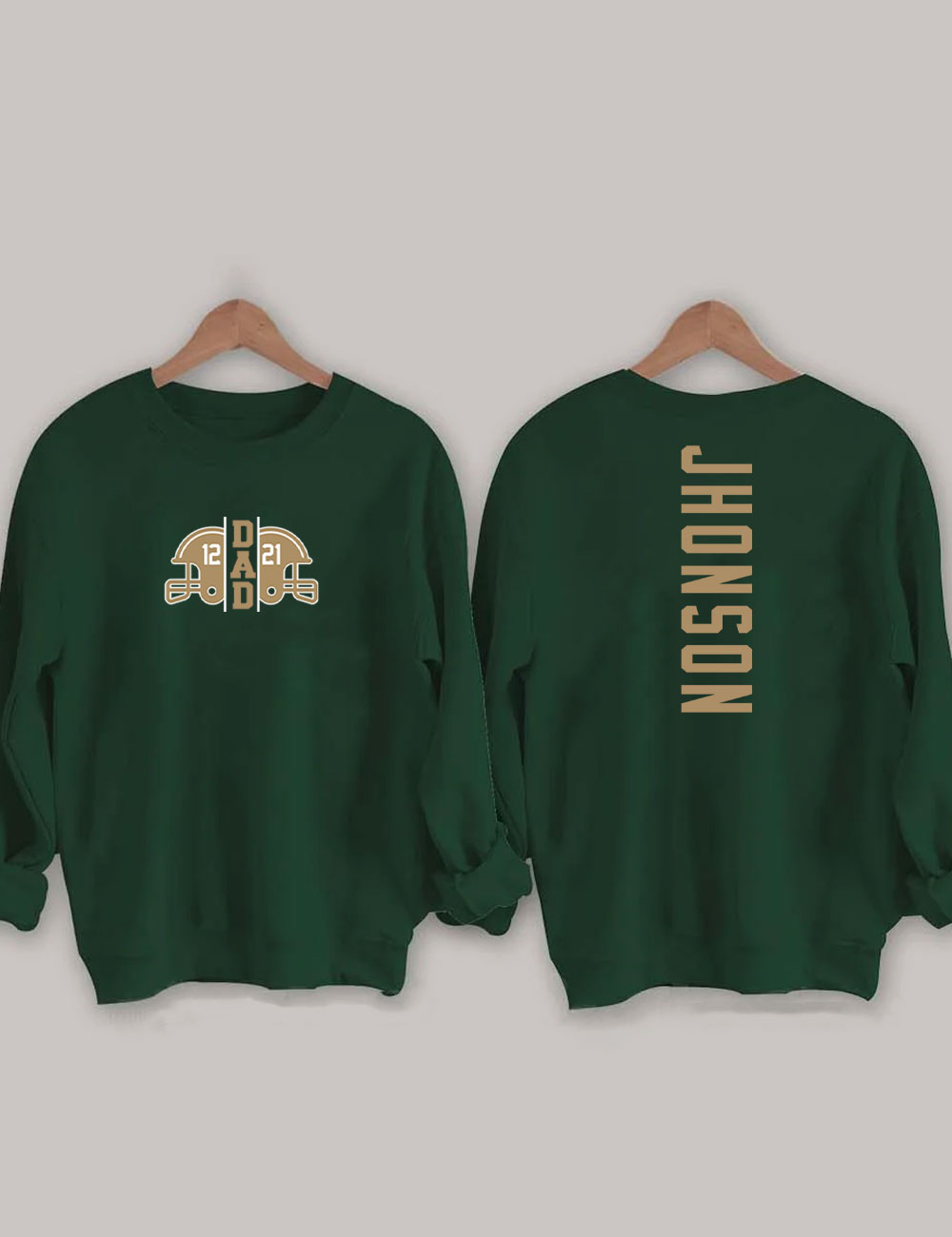 2 Players Custom Football Dad Sweatshirt