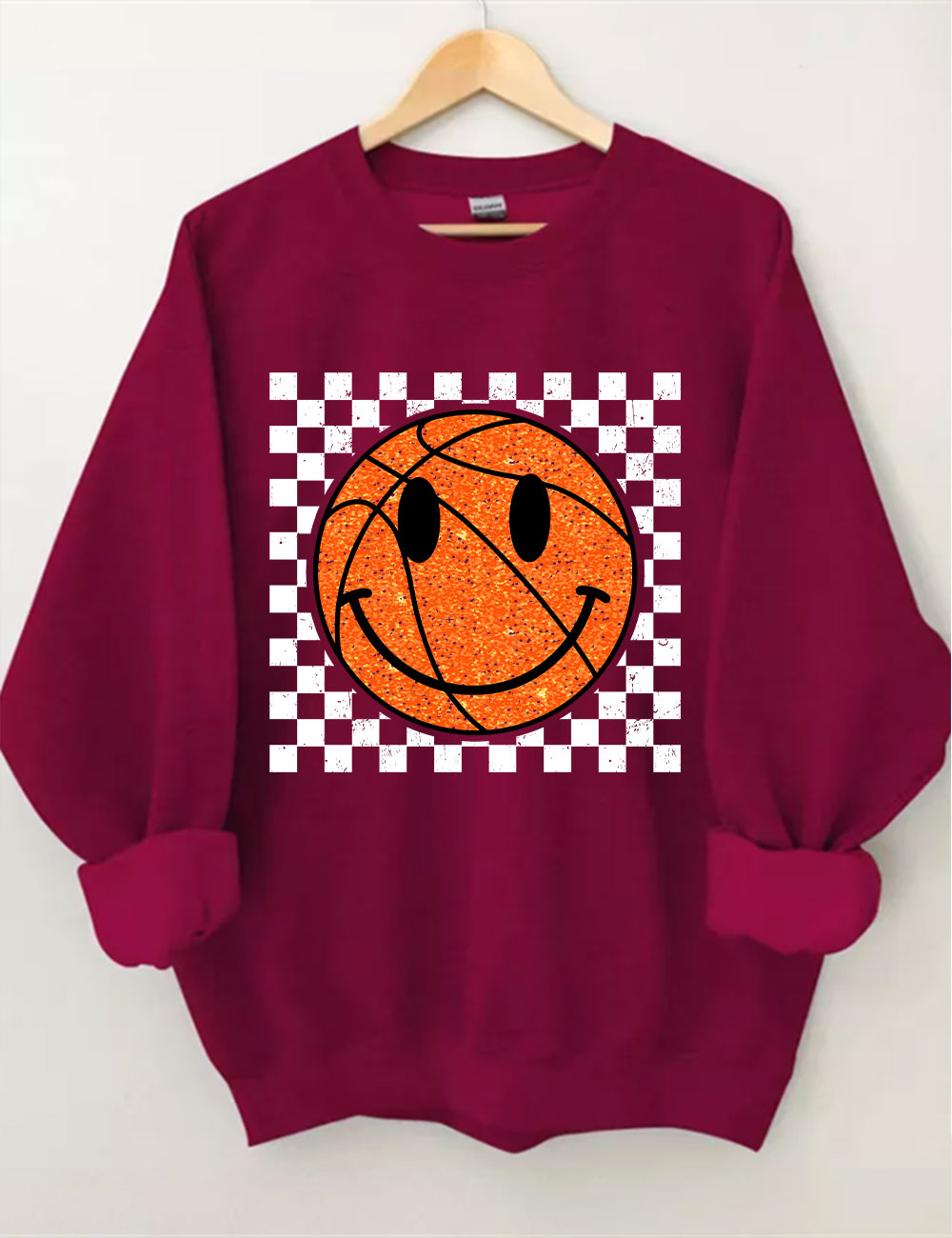 Smile Face Basketball Gameday Sweatshirt
