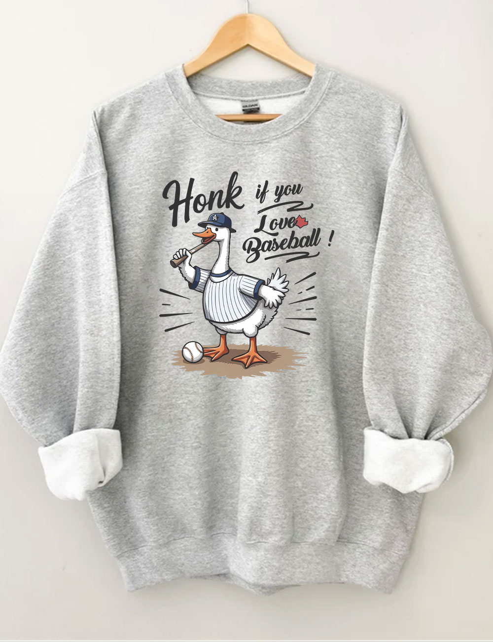 Honk If You Love Baseball Funny Goose Sweatshirt