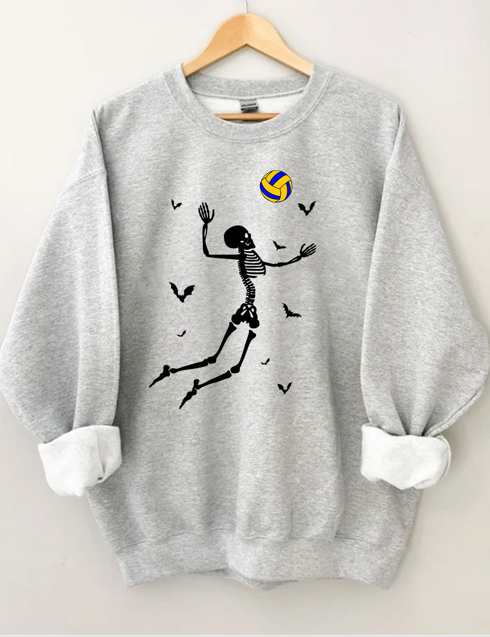 Dancing Skeletons Funny Halloween Volleyball Sweatshirt