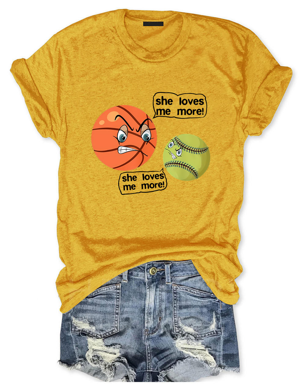 She Love Me Mores Softball Basketball Lvoers Basketball T-shirt