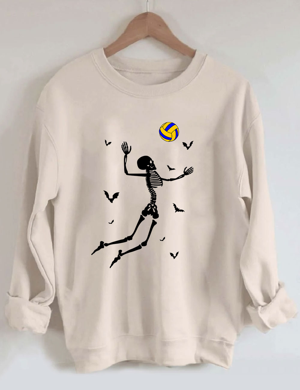 Dancing Skeletons Funny Halloween Volleyball Sweatshirt