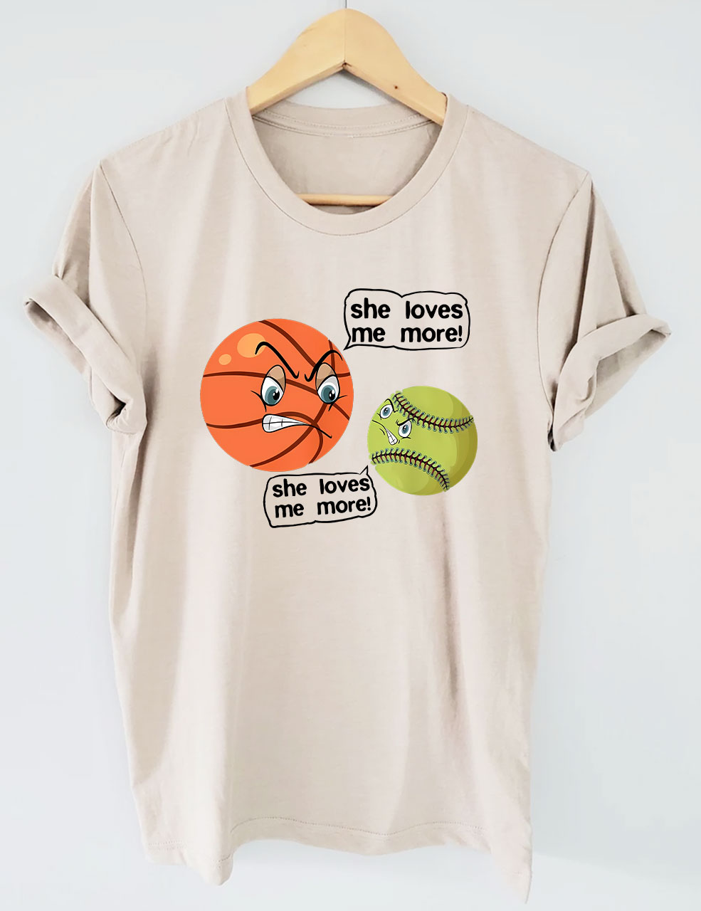 She Love Me Mores Softball Basketball Lvoers Basketball T-shirt