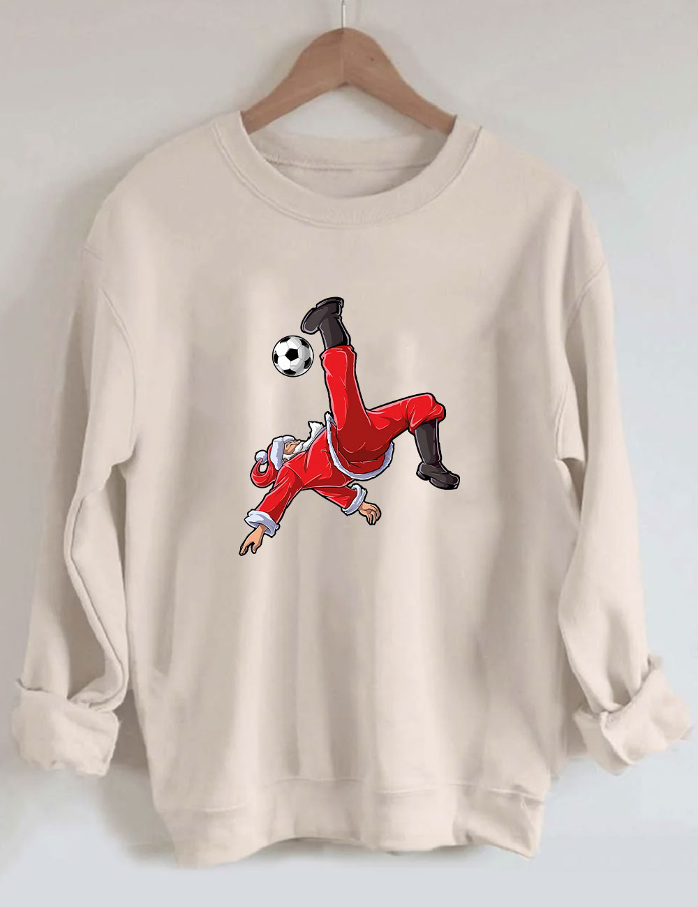 Christmas Soccer Santa Funny Sweatshirt
