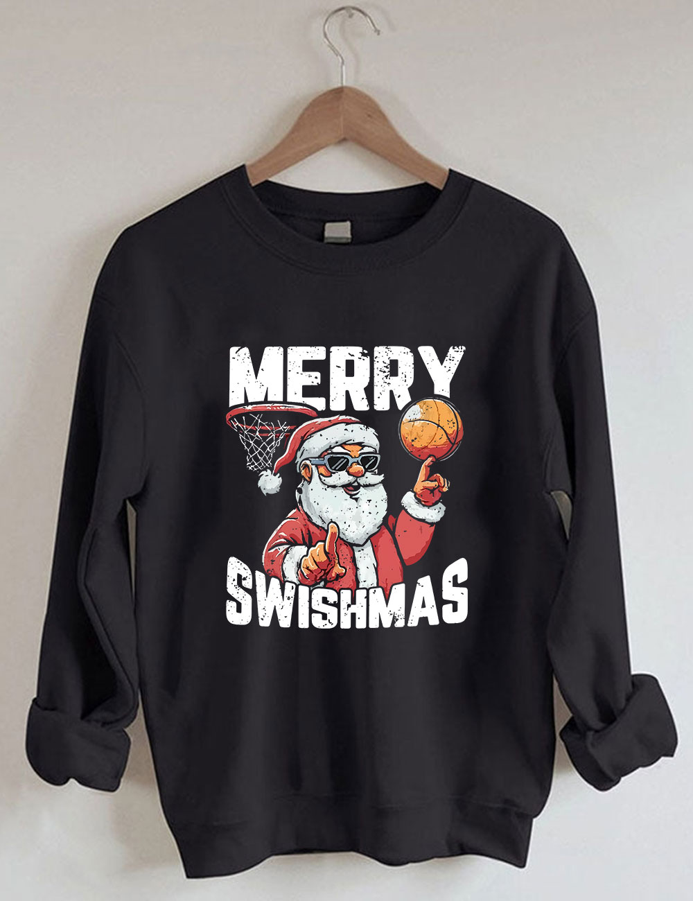 Merry Swishmas Basketball Sweatshirt