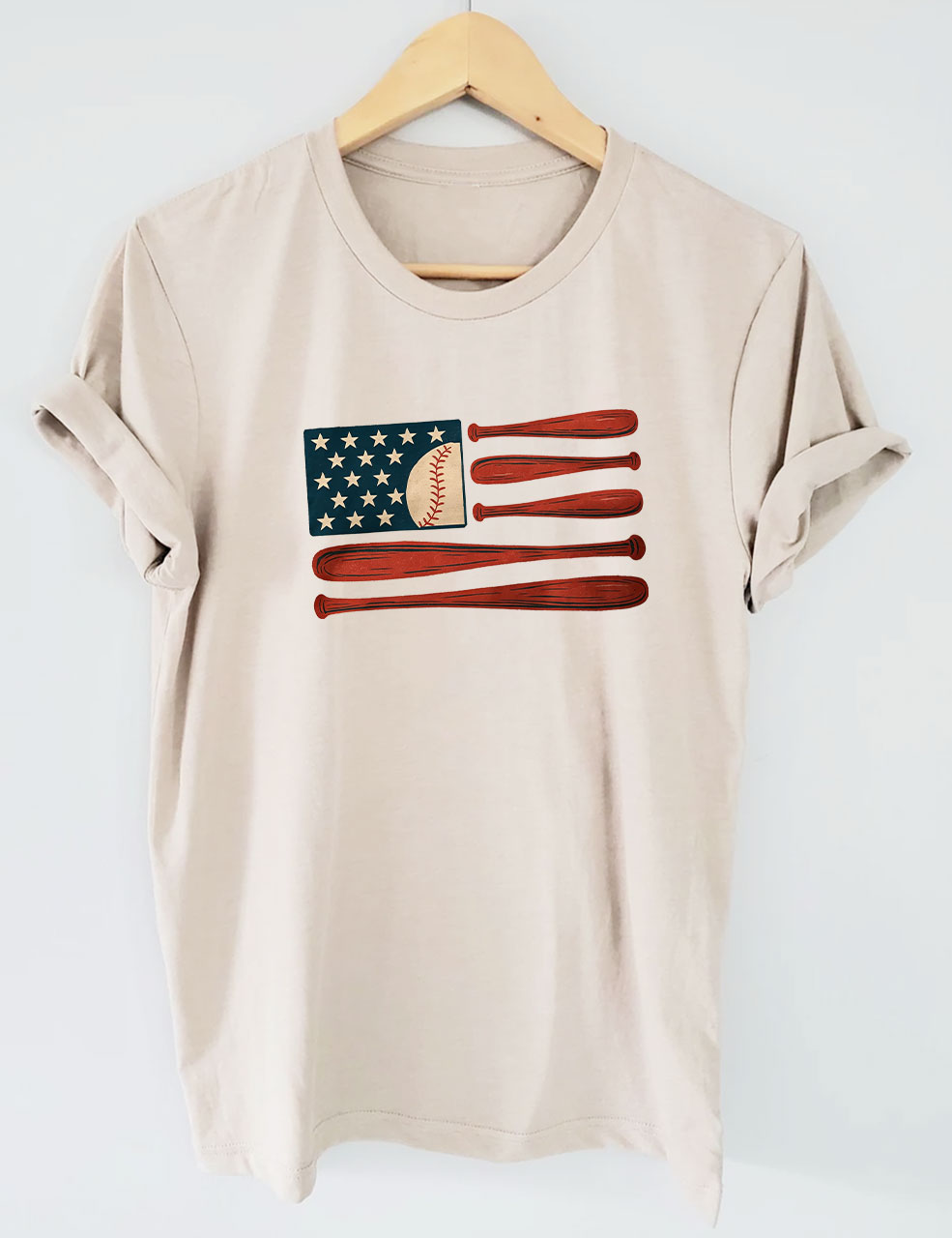 American Flag Baseball T-Shirt