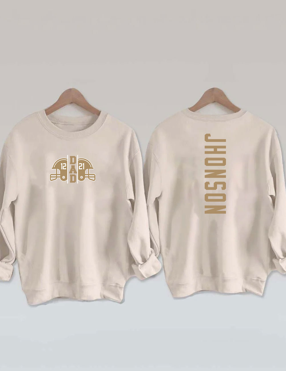 2 Players Custom Football Dad Sweatshirt