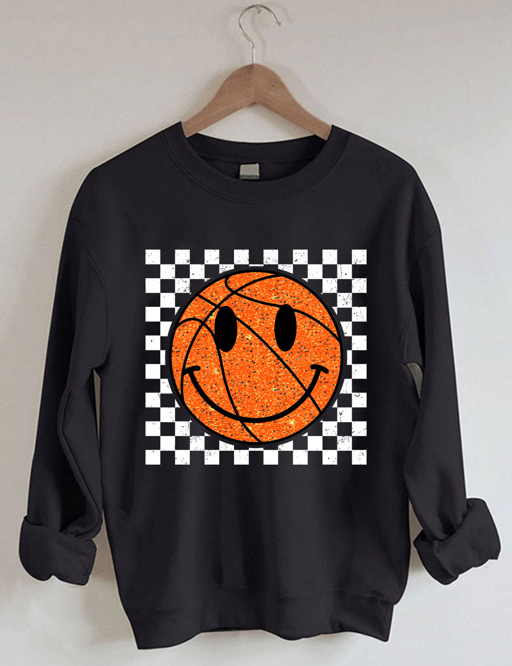 Smile Face Basketball Gameday Sweatshirt