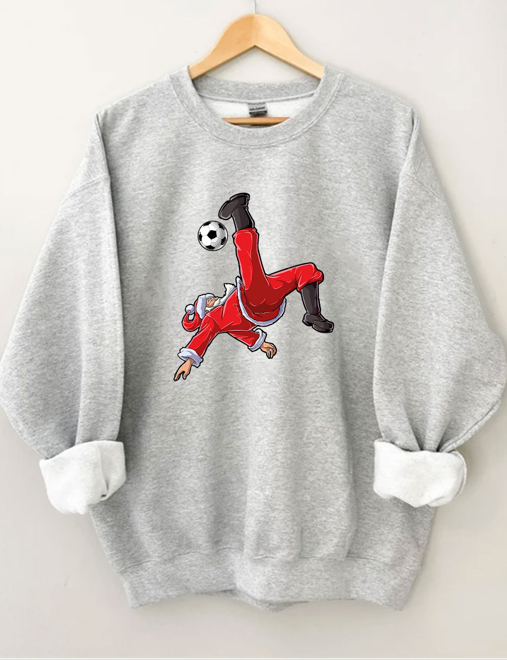 Christmas Soccer Santa Funny Sweatshirt