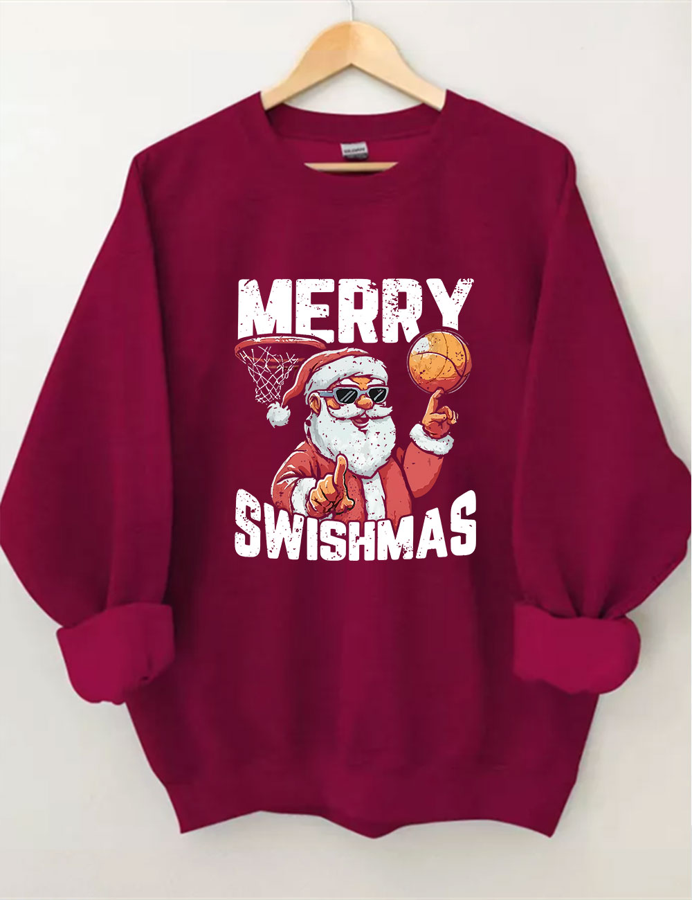 Merry Swishmas Basketball Sweatshirt