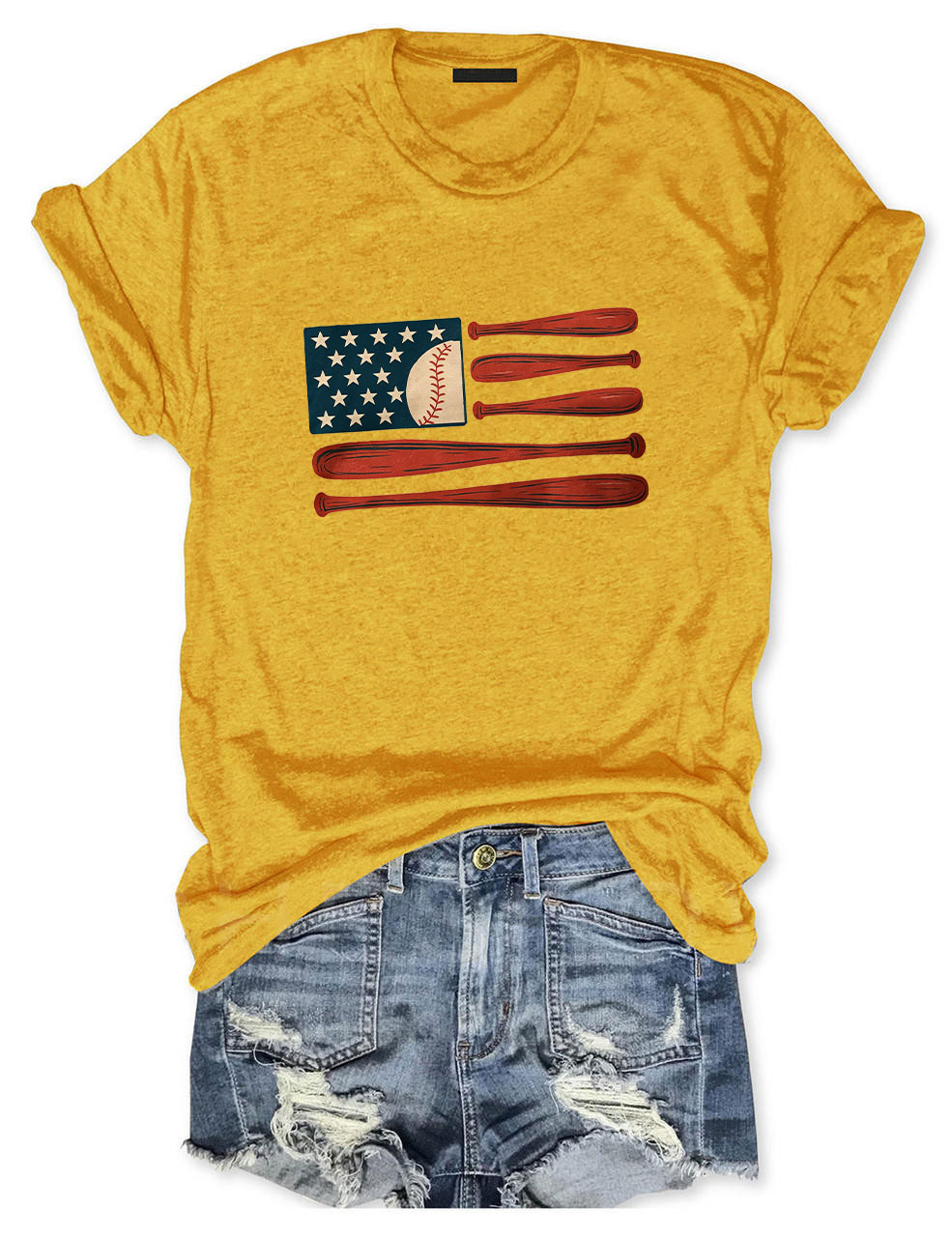 American Flag Baseball T-Shirt