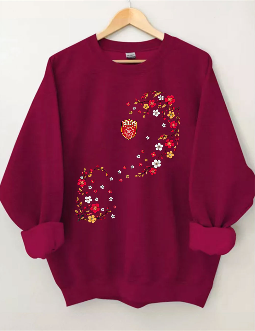 Chiefs Floral Football Sweatshirt