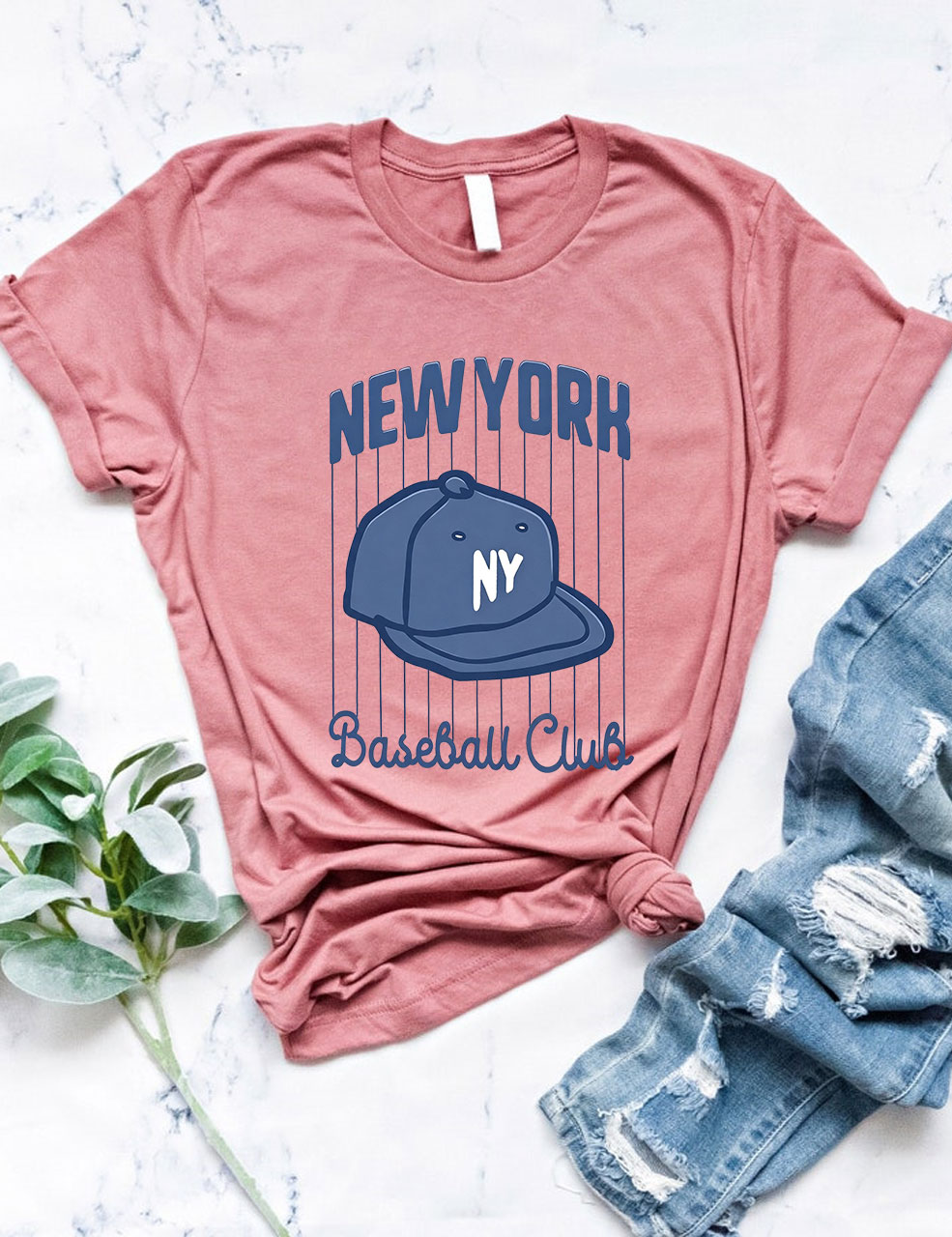 Retro New York Pinstripes Baseball T-Shirt