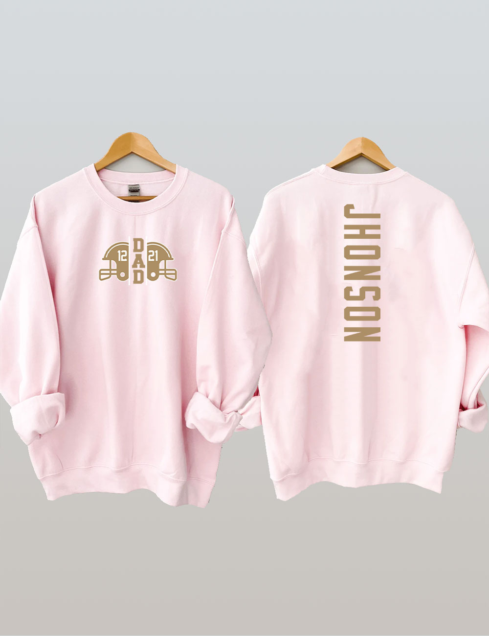 2 Players Custom Football Dad Sweatshirt