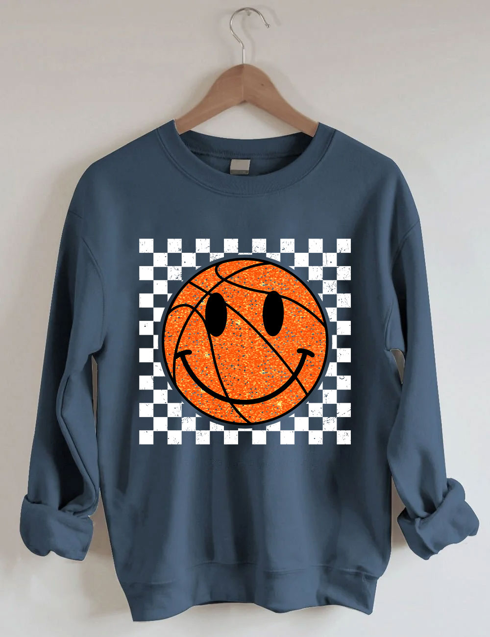 Smile Face Basketball Gameday Sweatshirt