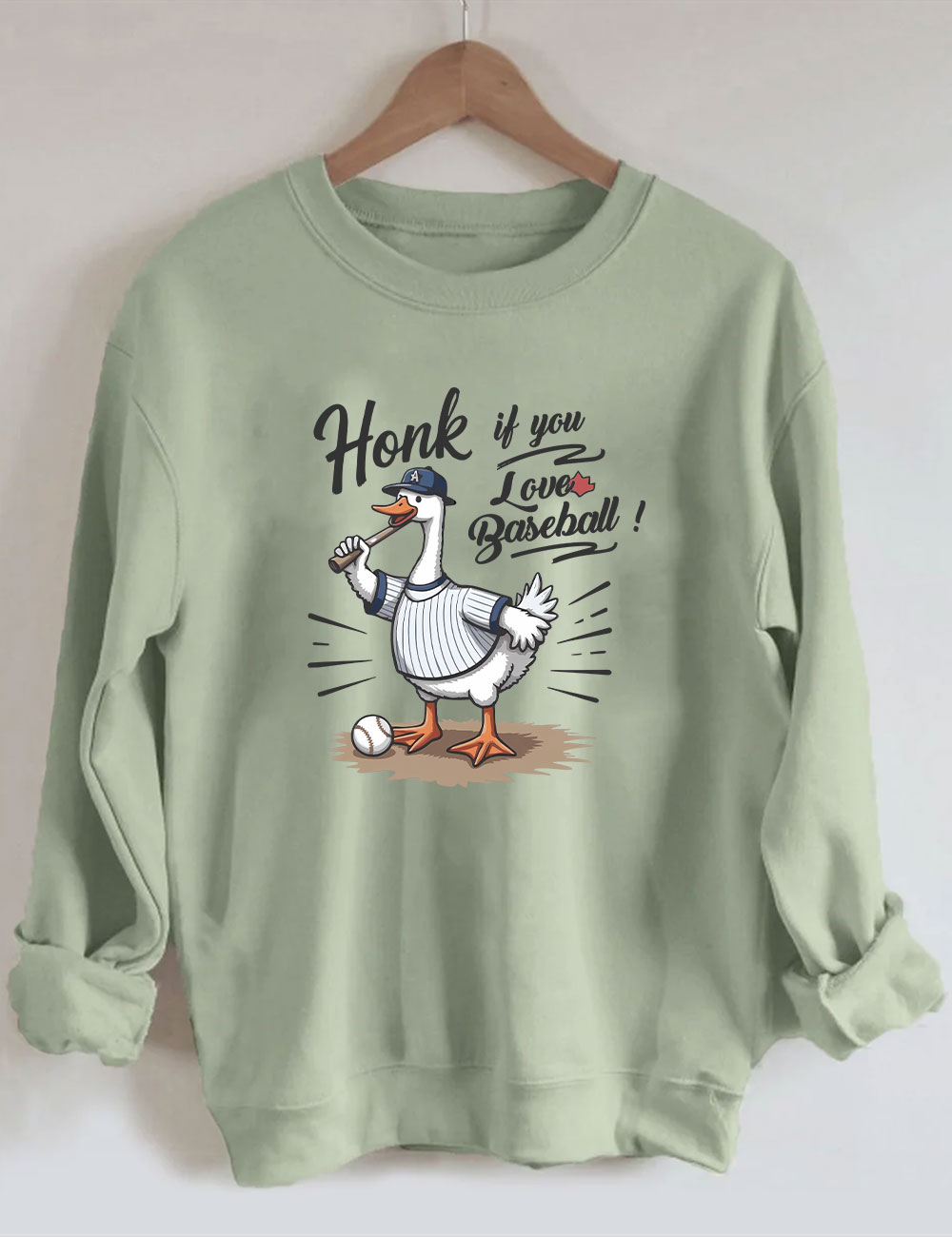 Honk If You Love Baseball Funny Goose Sweatshirt