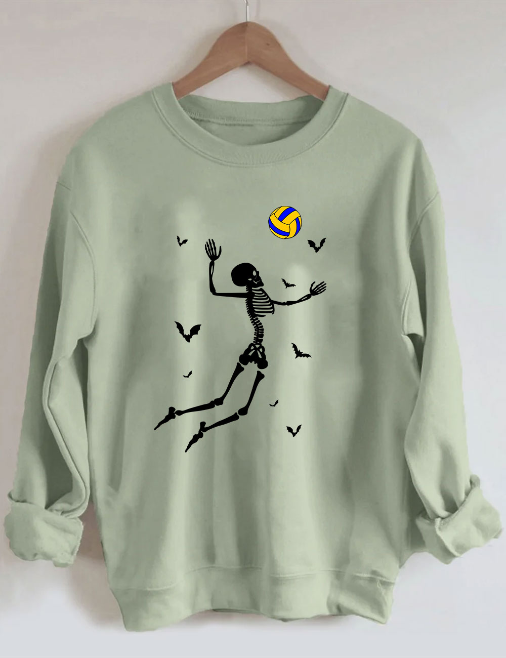 Dancing Skeletons Funny Halloween Volleyball Sweatshirt