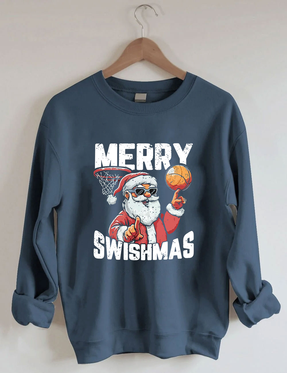 Merry Swishmas Basketball Sweatshirt