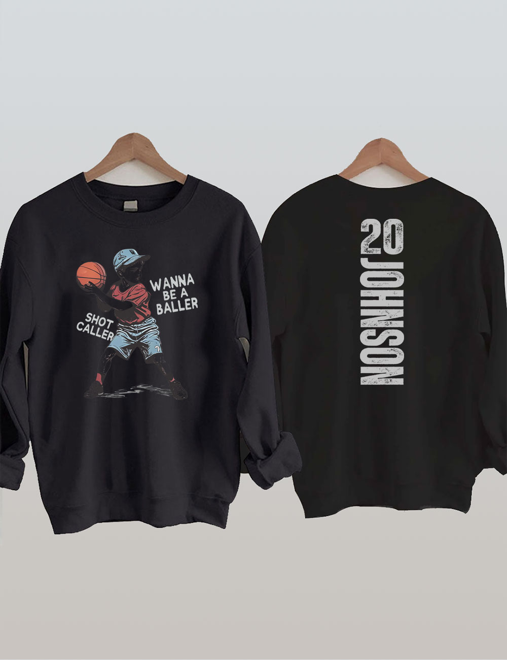 Custom Wanna be a baller shot caller Retro Basketball Sweatshirt