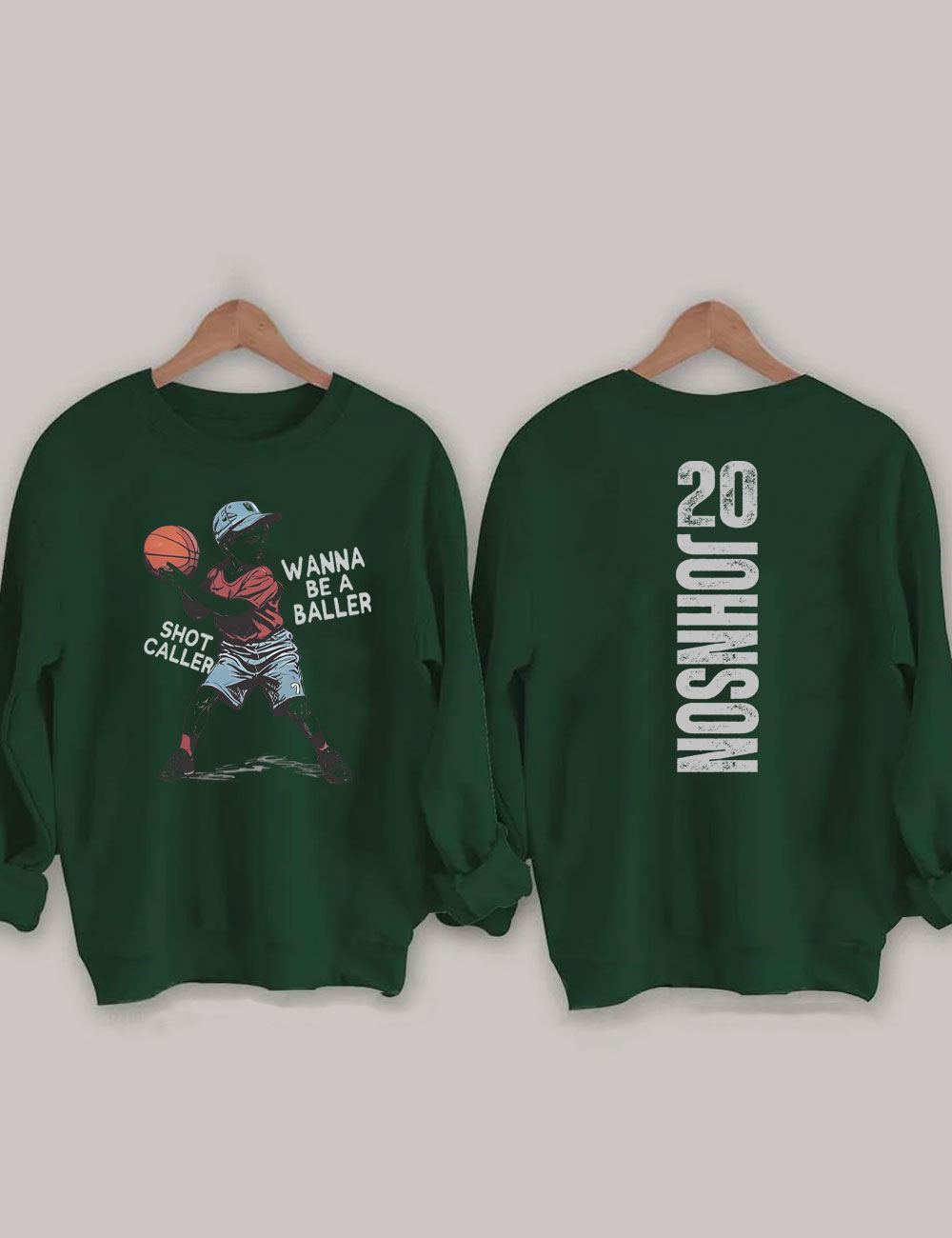 Custom Wanna be a baller shot caller Retro Basketball Sweatshirt